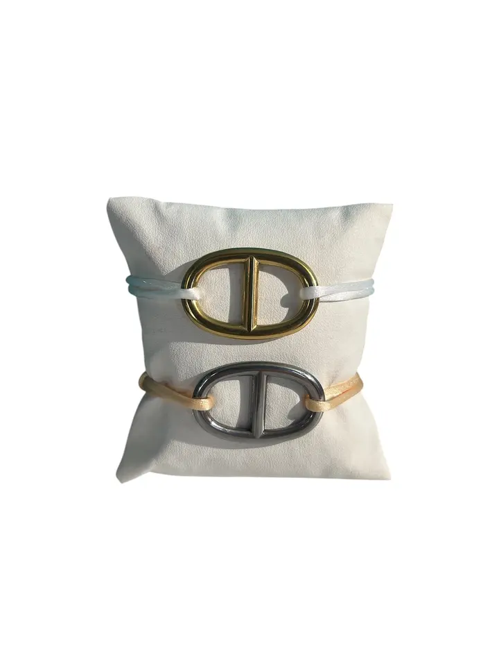 Bracelet grosse maille marine