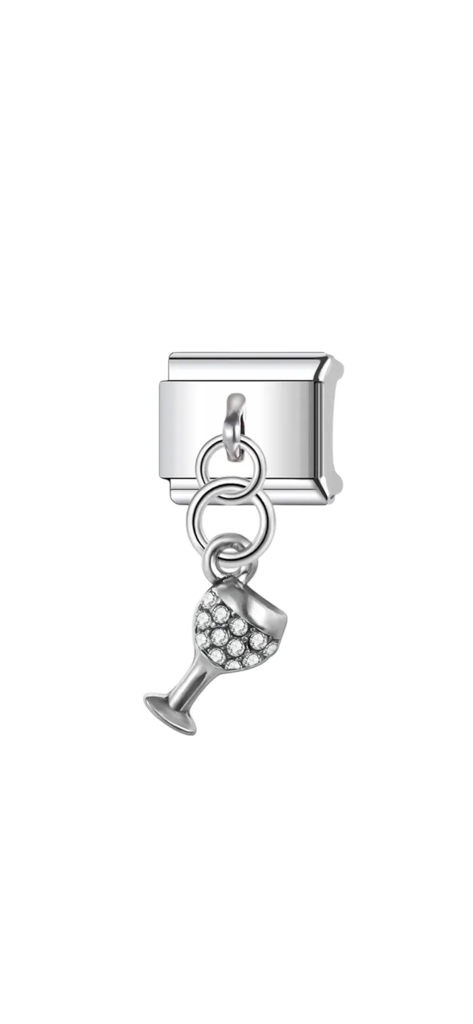 Breloque verre brillante