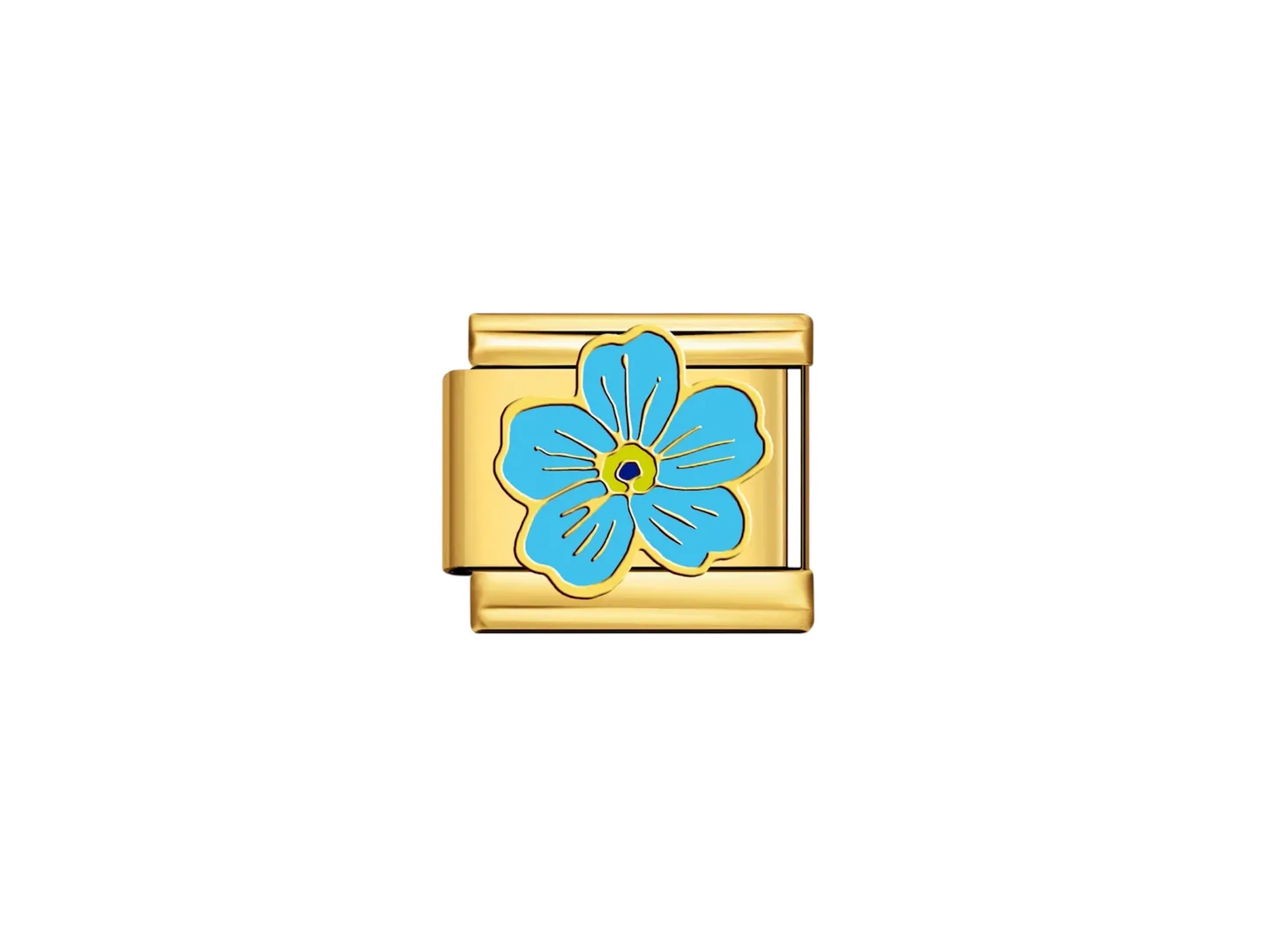 Breloque fleur bleu
